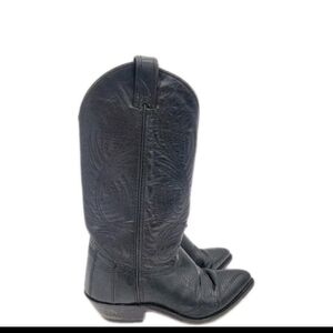 CODE WEST Black Leather Western Cowgirl Boots size 5.5  VTG